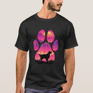 Flat Coated Retriever Paw Mum Dad Dog Women Men T-Shirt
