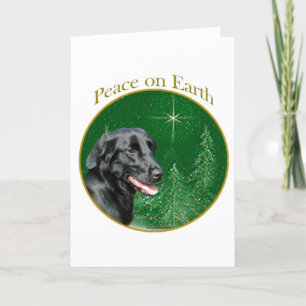 Flat-Coated Retriever Peace Holiday Card