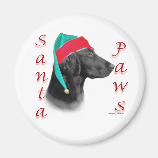 Flat Coated Retriever Santa Paws Magnet (Front)