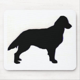 flat coated retriever silhouette mouse pad