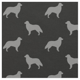 Flat Coated Retriever Silhouettes Pattern Fabric