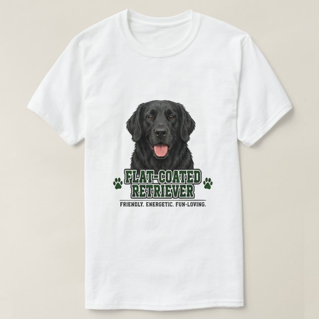 🐾 Flat-Coated Retriever 🐾 T-Shirt (Design Front)