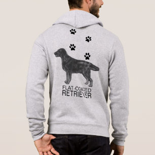 Flat-Coated Retriever with Paw Prints Hoodie