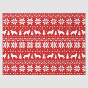 Flat Coated Retrievers Christmas Pattern Red Tissue Paper