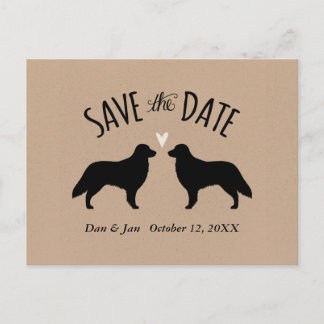 Flat Coated Retrievers Wedding Save the Date Announcement Postcard