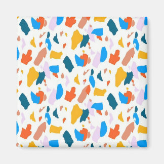 Flat colourful terrazzo pattern magnet