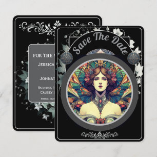 Flat Dark Save The Date Card