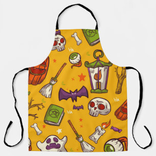Flat Design Pattern Halloween Theme Background Apron