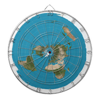 Flat Earth Azimuthal AE Map Round Dartboard