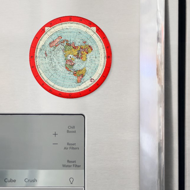 Flat Earth Azimuthal Projection Map Magnet (In Situ (Fridge))