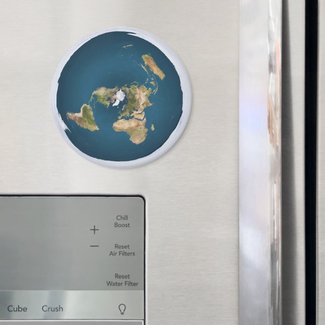 Flat Earth Azimuthal Projection Map Magnet (In Situ (Fridge))
