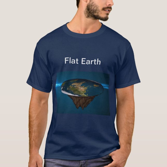 Flat Earth blue T-shirt (Front)