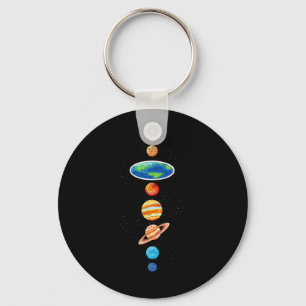 Flat Earth Conspiracy - Solar System Planets - Fla Key Ring