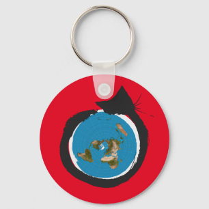 Flat Earth Designs - CAT MAP CLASSIC Key Ring