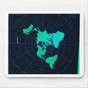 Flat Earth Map (Azimuthal equidistant projection) Mouse Pad