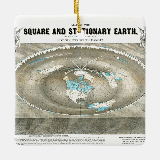 Flat Earth Map Ceramic Ornament (Front)
