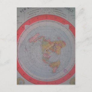 Flat Earth Map Postcard