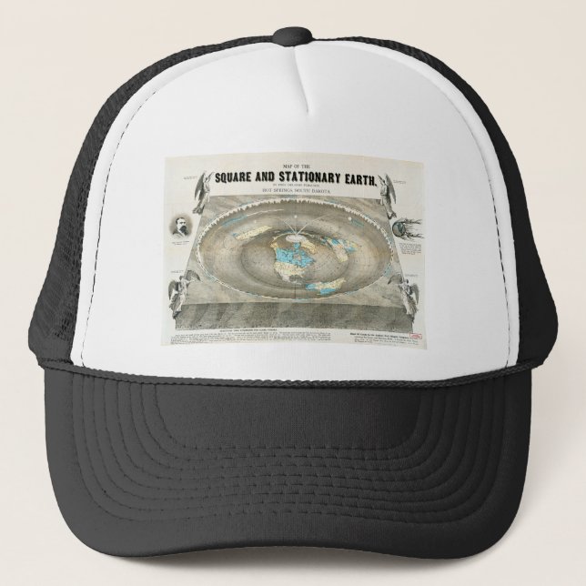 Flat Earth Map Trucker Hat (Front)