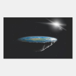 Flat Earth Model Rectangular Sticker