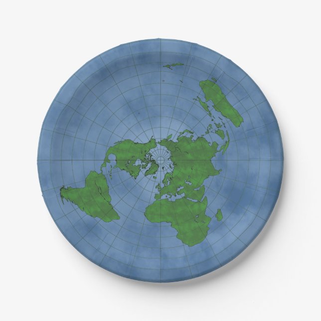 Flat Earth Paper Plate (Front)