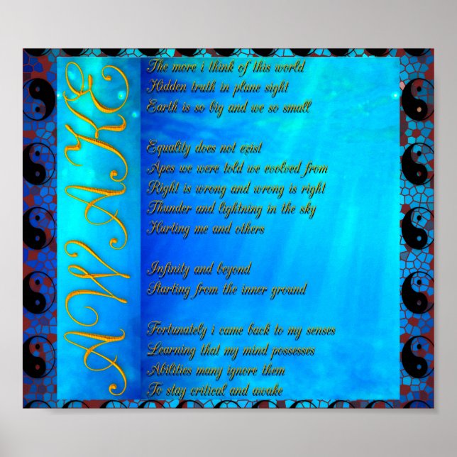 Flat Earth Poem Poster (Front)