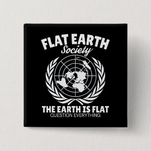 Flat Earth Society Believers Science Fiction 15 Cm Square Badge
