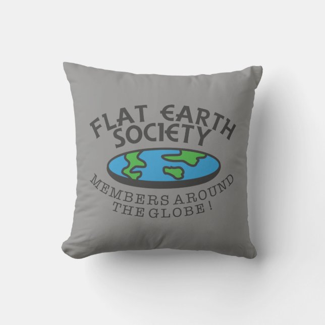 Flat Earth Society Members Around The Globe Cushion (Front)