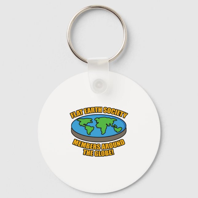 Flat Earth Society Members Key Ring (Front)