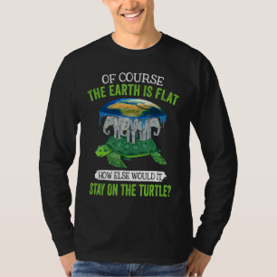 Flat Earth Society Turtle Elephants Animal Protect T-Shirt