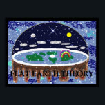 Flat Earth Theory Pop Art Poster<br><div class="desc">Colourful, digital hand-painted, pop art design flat earth theory poster wall art. The perfect gift for flat earth believers.</div>