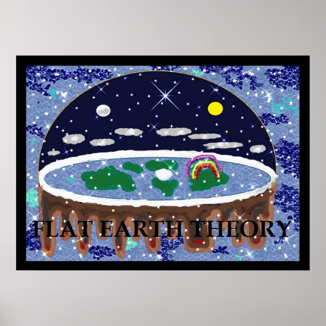Flat Earth Theory Pop Art Poster (Front)