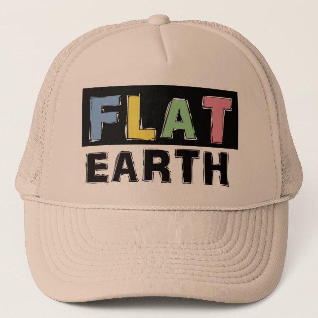 Flat Earth Trucker Cap with color (Front)
