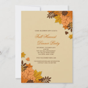 Flat Fall Leaves Invitation