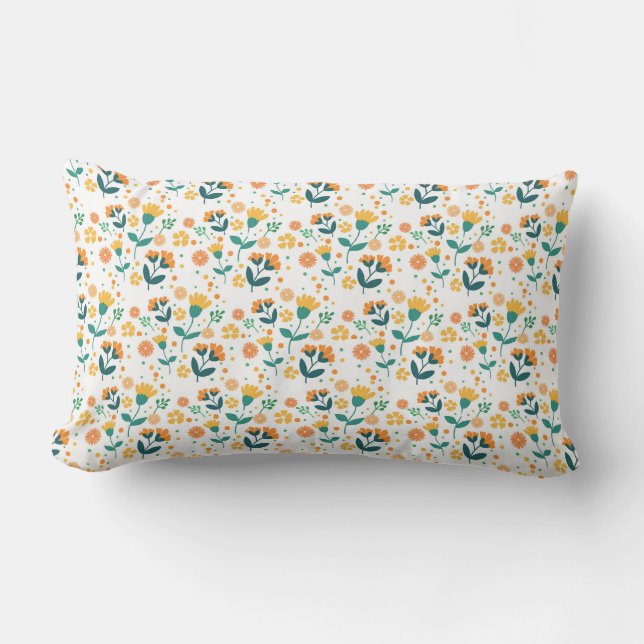 Flat Floral Pattern Design-23102 Lumbar Cushion (Front)