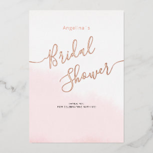Flat Foil bridal shower THANK YOU card