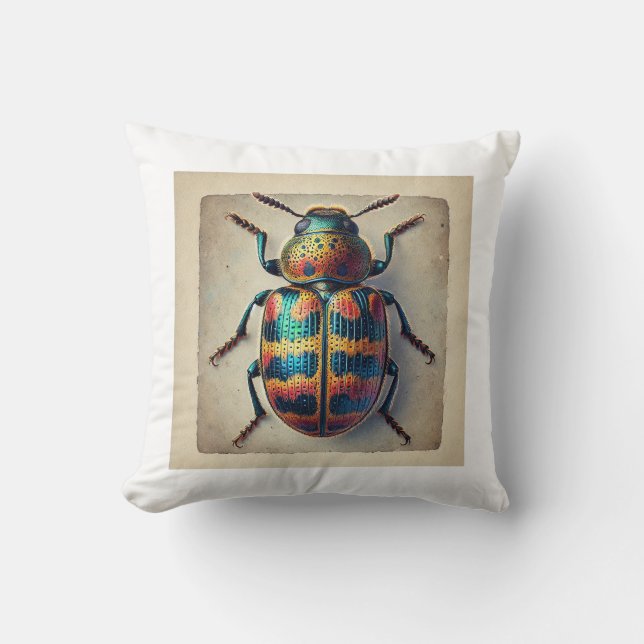 Flat Grain Beetle 210724IREF242 - Watercolor Cushion (Front)