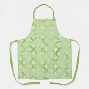 Flat Green Dots and Ovals Pattern Apron