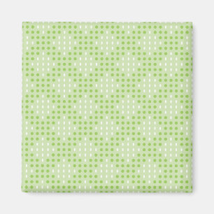 Flat Green Dots and Ovals Pattern Magnet