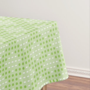 Flat Green Dots and Ovals Pattern Tablecloth