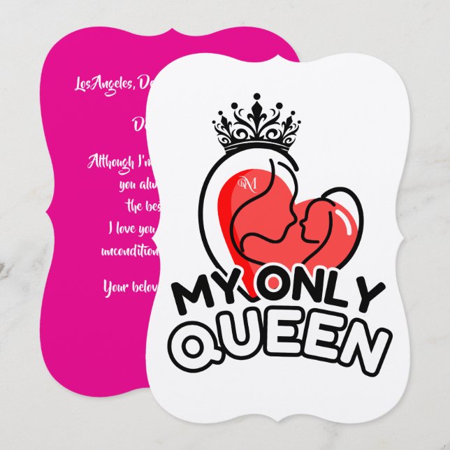 Flat Greeting Card (Bracket) : My Only Queen (Front/Back)