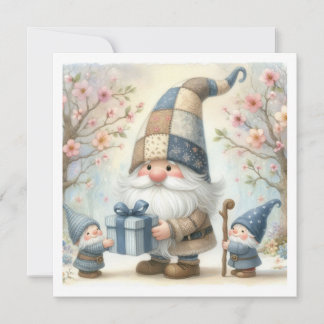 Flat Greeting Card-Gnome Father's Day Card