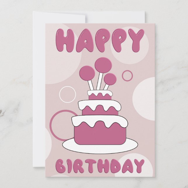 Flat Greeting Card Happy Birthday (Front)