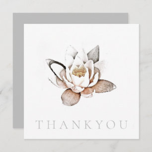 FLAT GREETING CARD : THANK YOU : WHITE LOTUS
