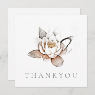 FLAT GREETING CARD : THANK YOU : WHITE LOTUS