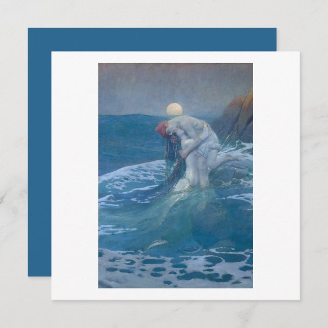 FLAT GREETING CARD : THE MERMAID : HOWARD PYLE (Front/Back)