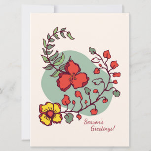 Flat greeting cards season's Greetings