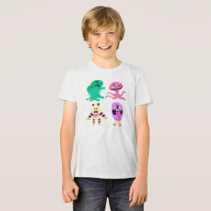 Flat Halloween Characters Collection – Cute Cartoo Tri-Blend Shirt