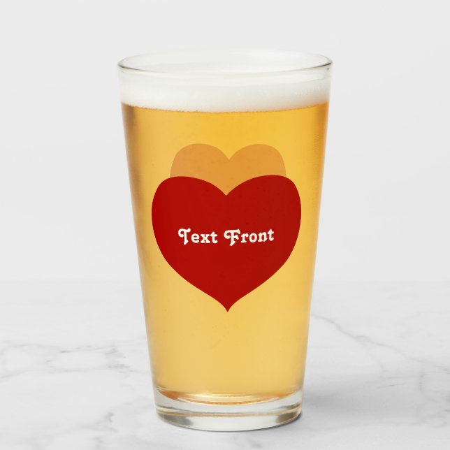 Flat Heart Icon Glass (Front Filled)