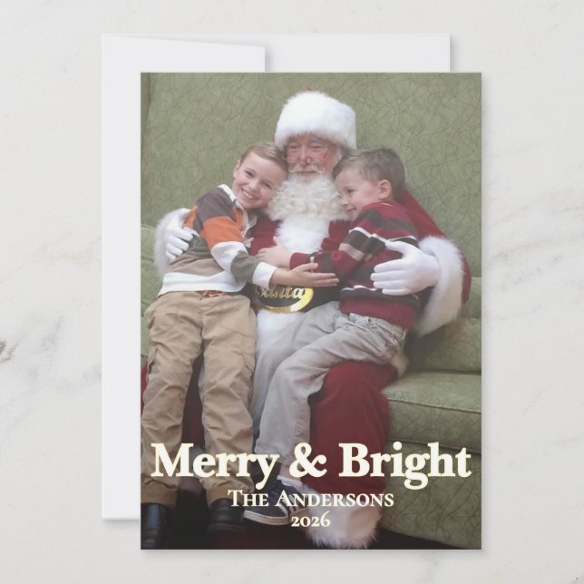 Flat Holiday 5"x7" Card Merry & Bright (Front)