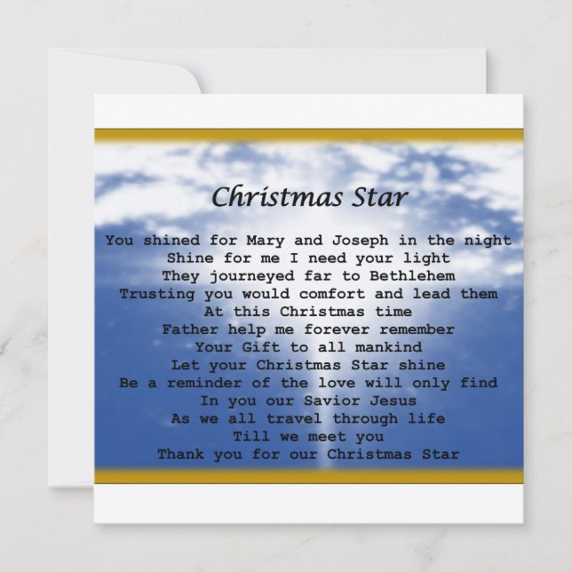 Flat Holiday Card- Christmas Star Card (Front)